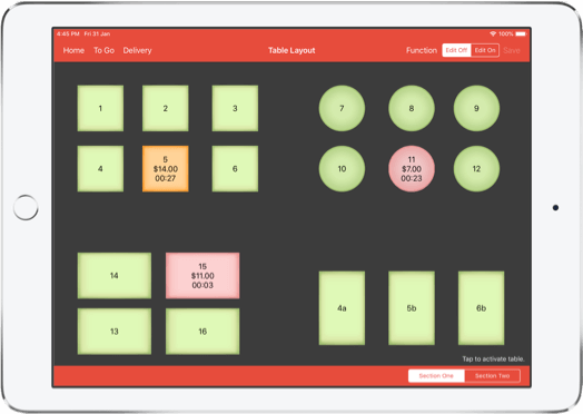 MobiPOS floor plan