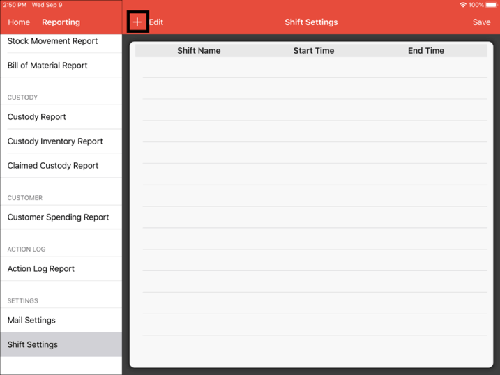 add shifts shift settings