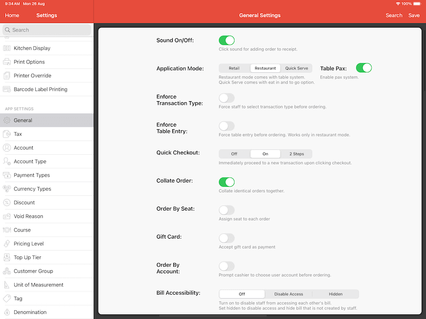 pos system general settings