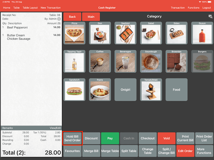 pos system create order settings