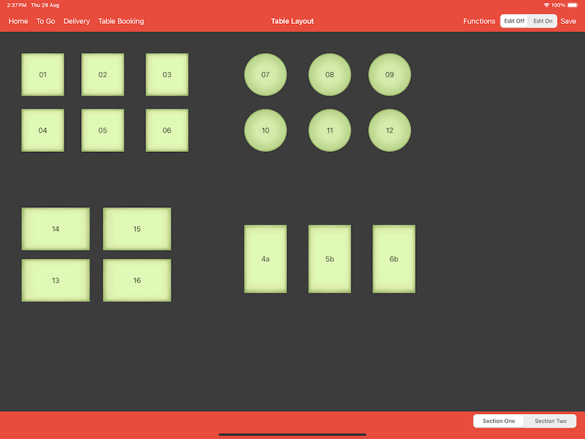 pos system table layout settings