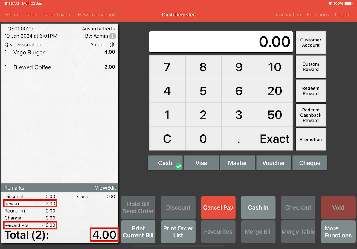 mobi-pos bill summary