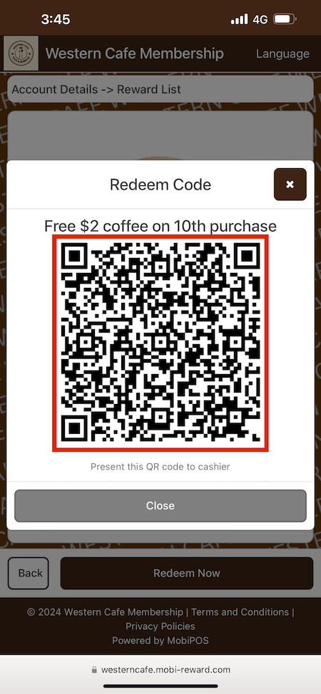 mobi-pos reward qr code