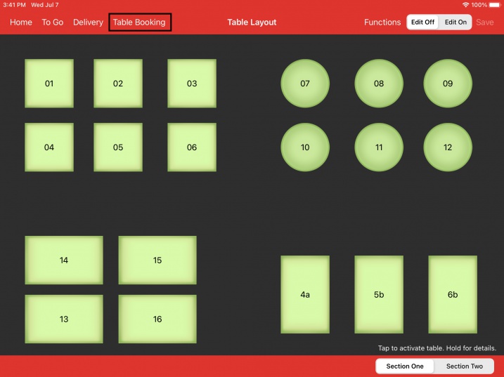 mobipos tableview table booking button