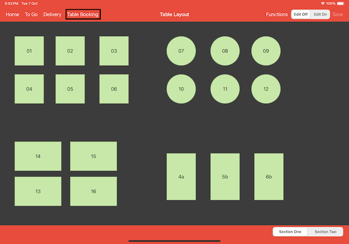 mobipos ipad table layout