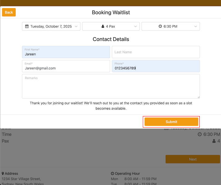 mobipos store waitlist details
