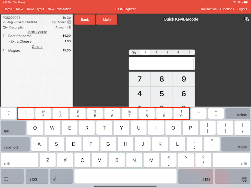 pos system ios 11 keyboard settings