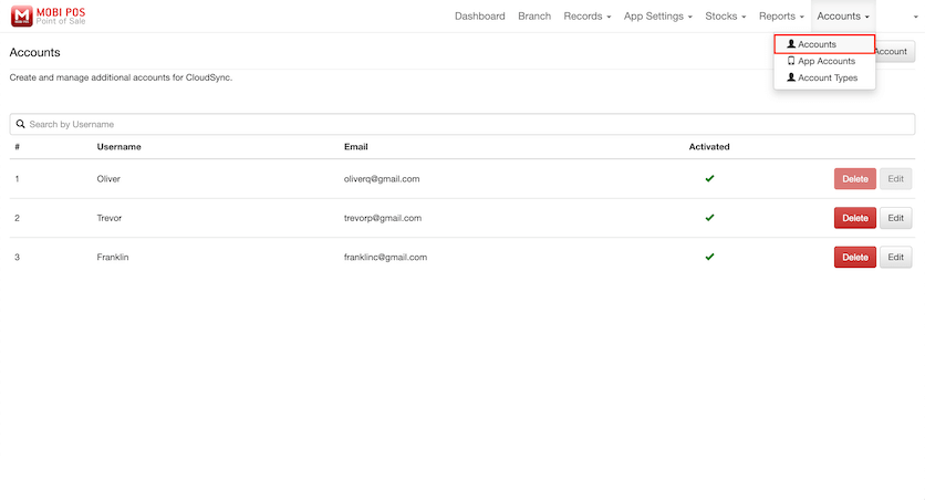 mobipos cloudsync accounts accounts