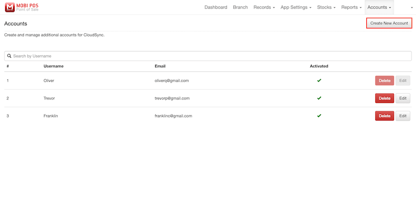 mobipos cloudsync accounts create new account