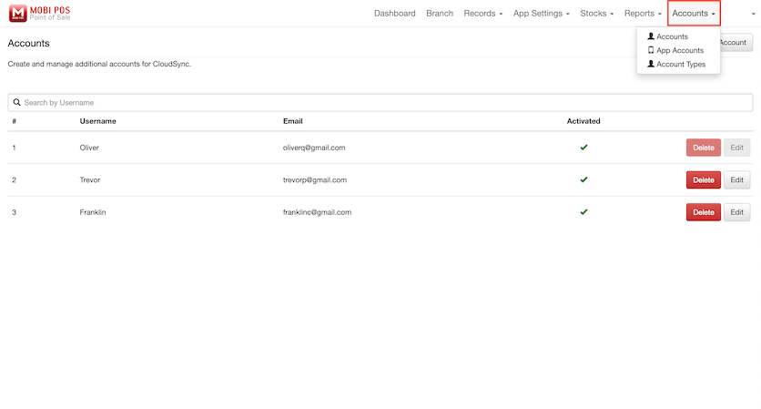 mobipos cloudsync accounts