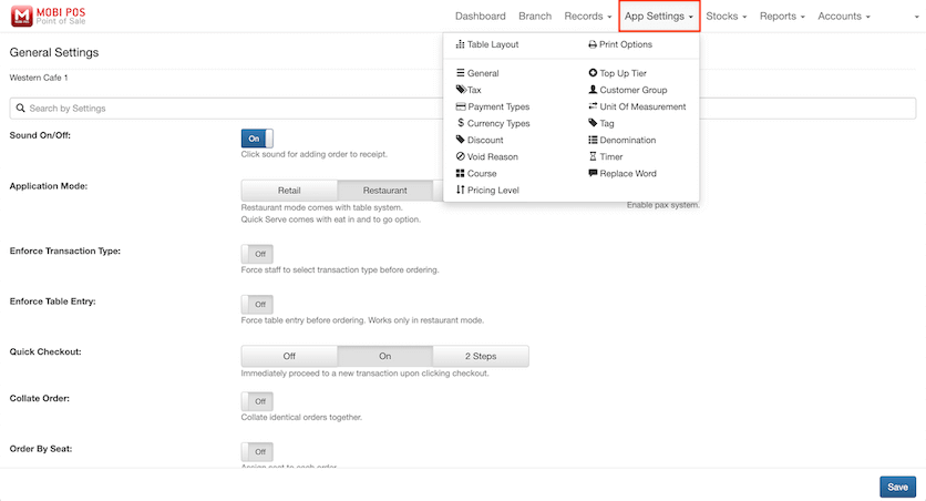 mobipos cloudsync app settings