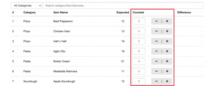 mobipos cloudsync stock take counted