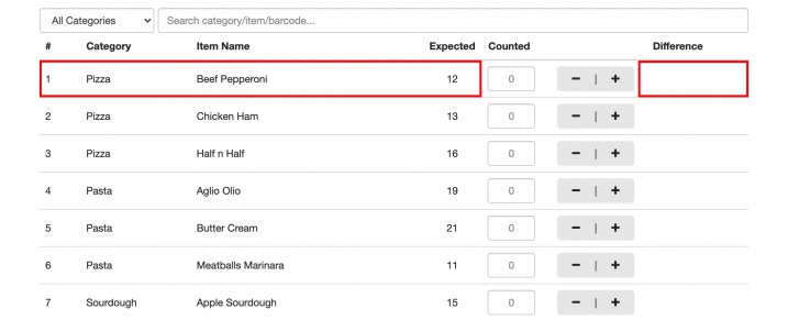 mobipos cloudsync stock take no difference in stock count