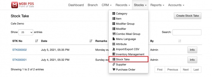 mobipos cloudsync stock take