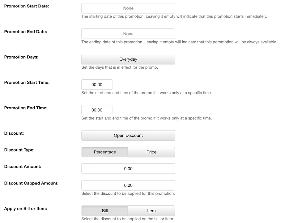 mobi-pos promotion configuration 2