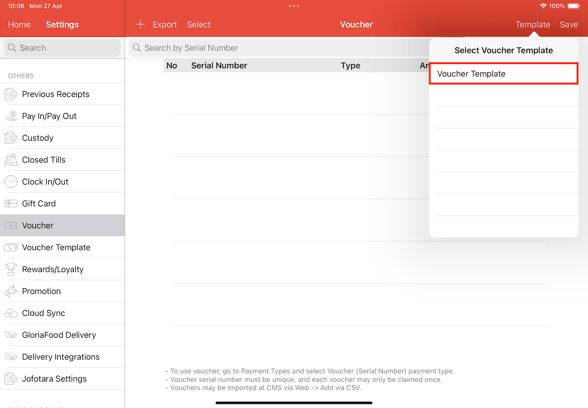voucher template list