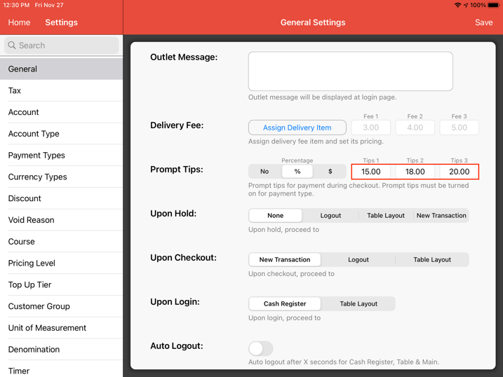 mobipos customer display prompt tips