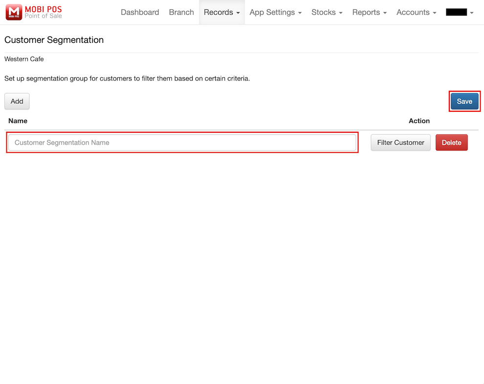 mobi-pos create new customer segmentation