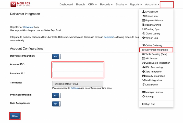 mobipos deliverect integration initial setup