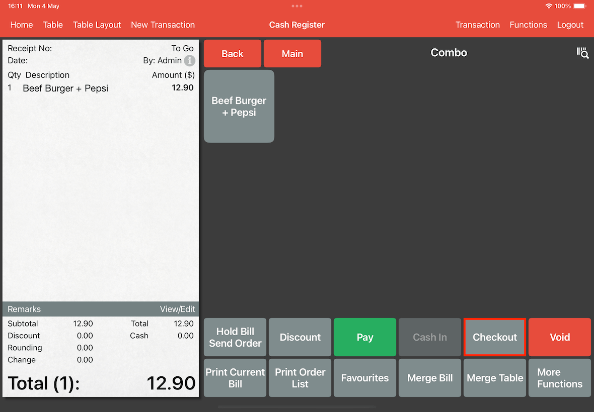 cash register checkout
