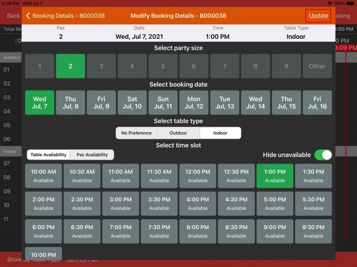 modify edit booking date time pax