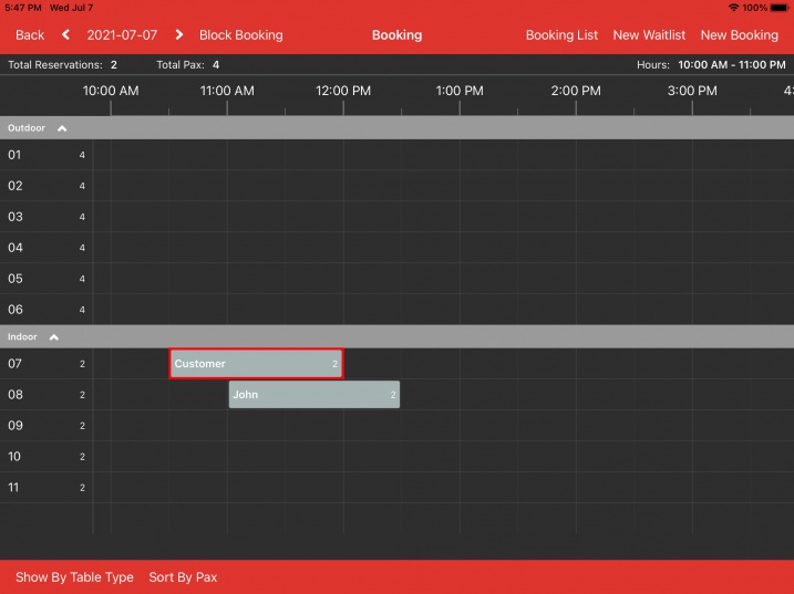 select booking transaction to edit