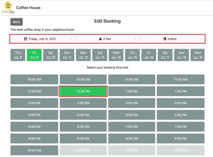 edit modify booking details