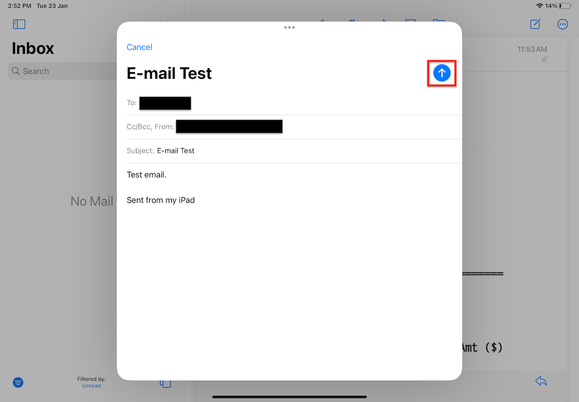 ipad new mail