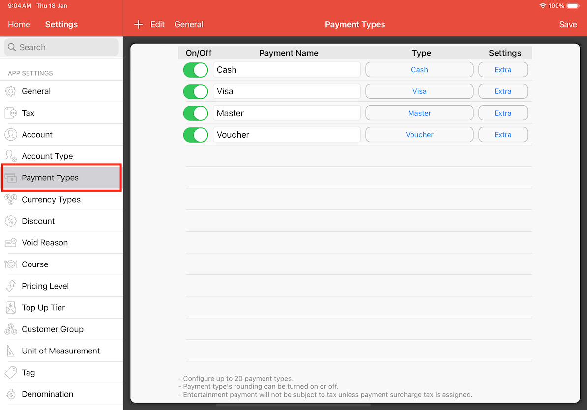 mobipos entertainment payment type