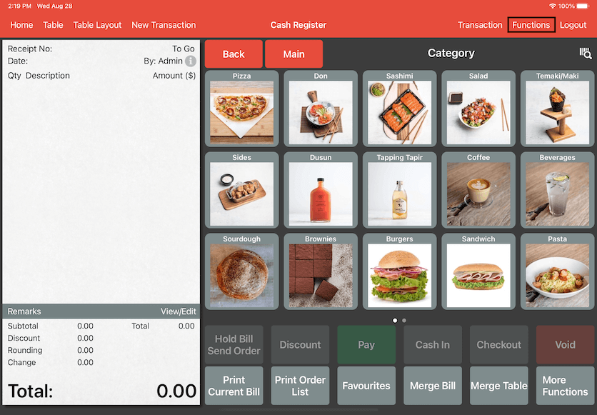 pos system list of function