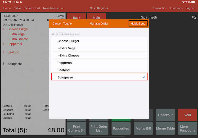 mobipos untick item manage order