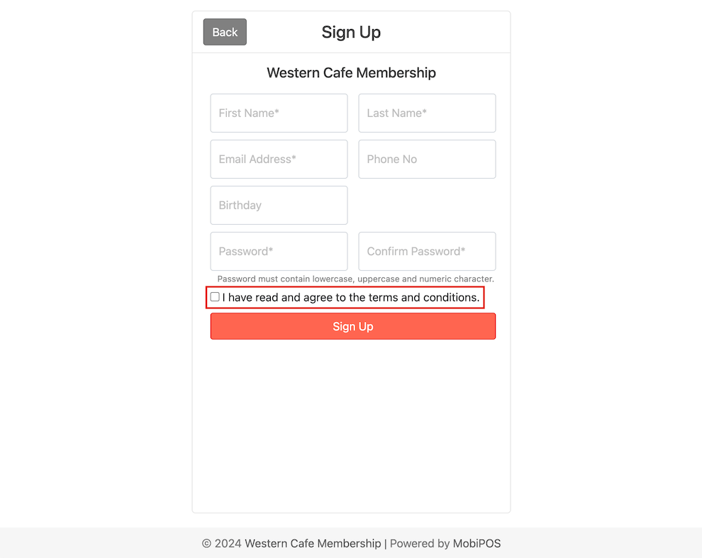 mobi-pos enforce sign up confirmation