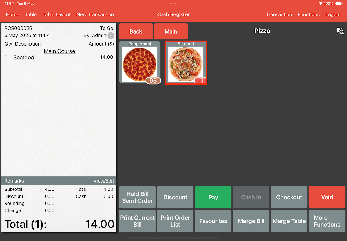 seafood pizza become negative
