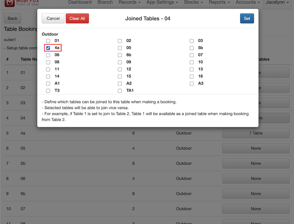 mobi-pos joined table 04 to 4a