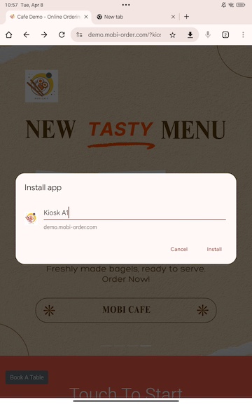 mobi pos permission to install kiosk url as app