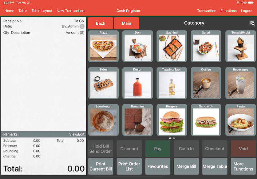 mobipos system user interface