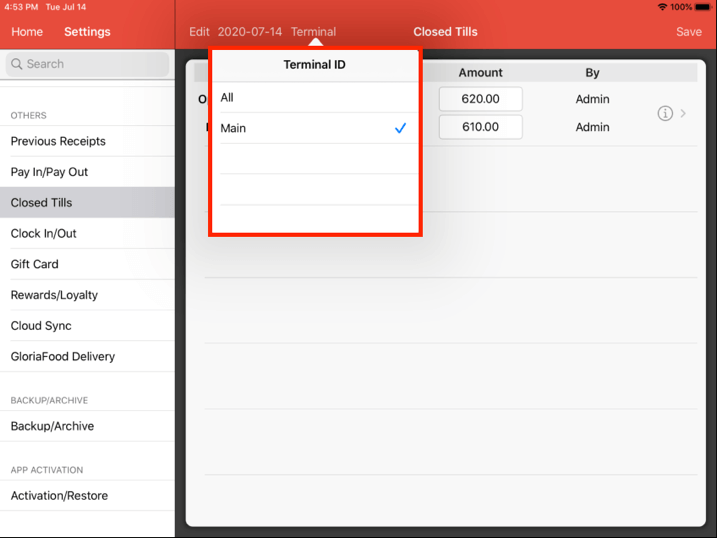 Mobi pos closed tills terminal