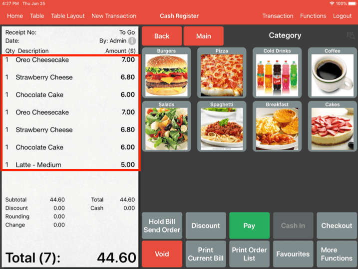 Mobi POS combo arrangement no combo