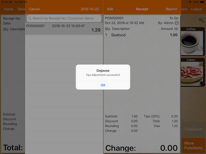 pos system dejavoo tips adjustment successful