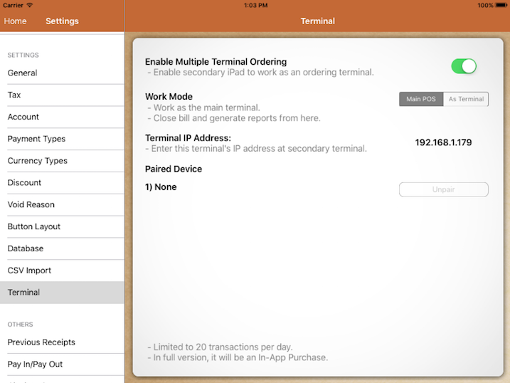 troubleshoot pos system terminal settings