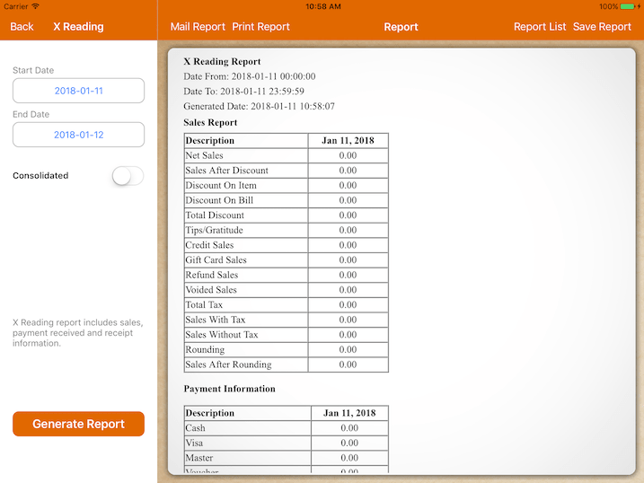 pos system main pos report settings