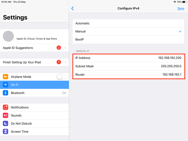 pos system 
printer ip address configuration settings