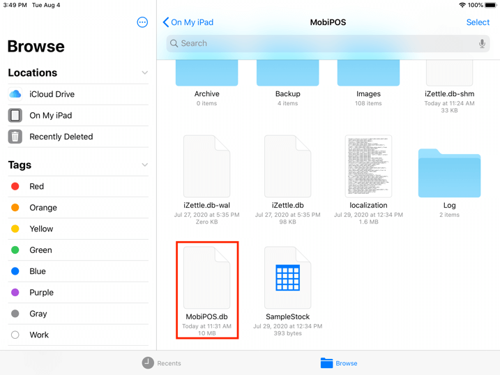 Mobi pos restore via files associated files2