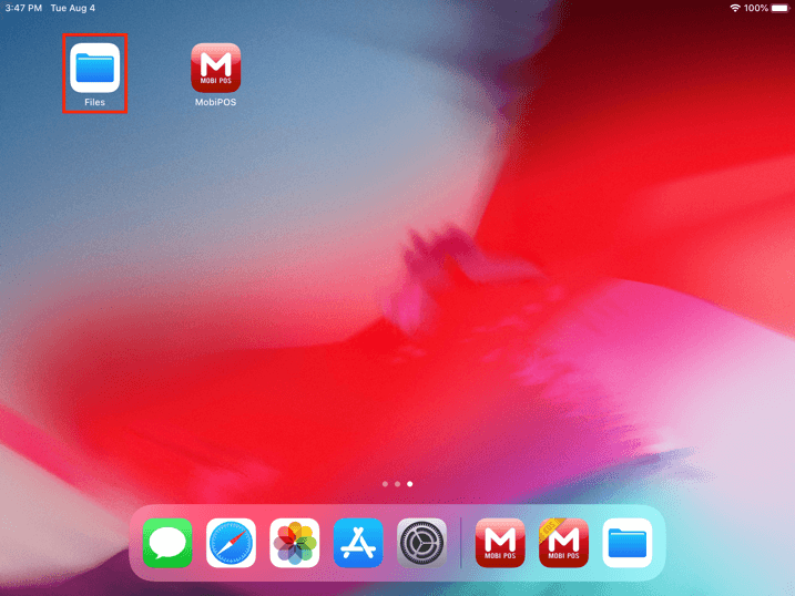 Mobi pos restore via files ipad main