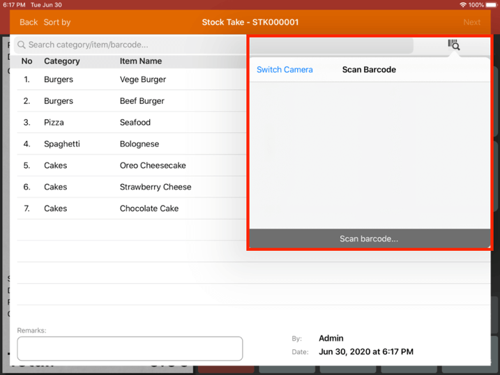 Mobi pos stock take sacn barcode