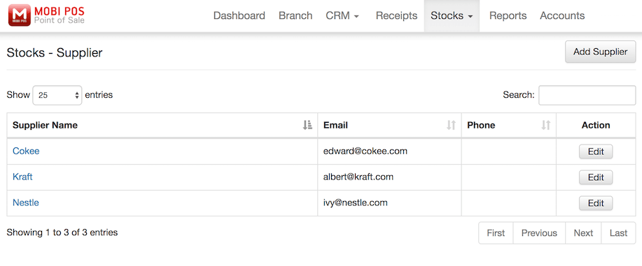 pos system supplier list settings