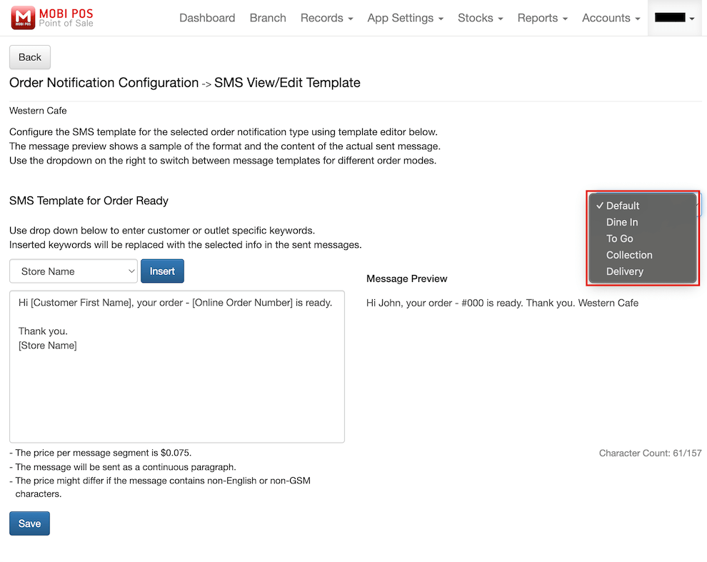 mobi-pos type of order ready templates