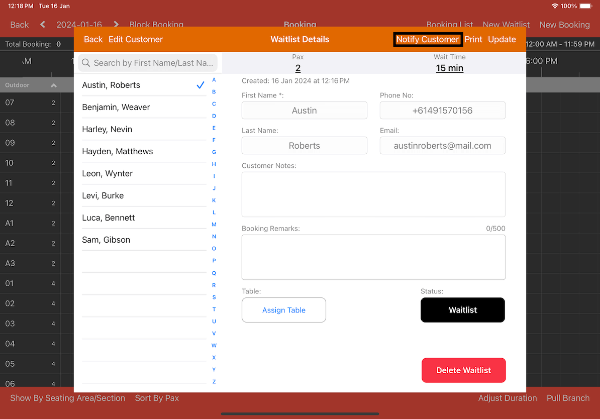 mobi-pos waitlist details