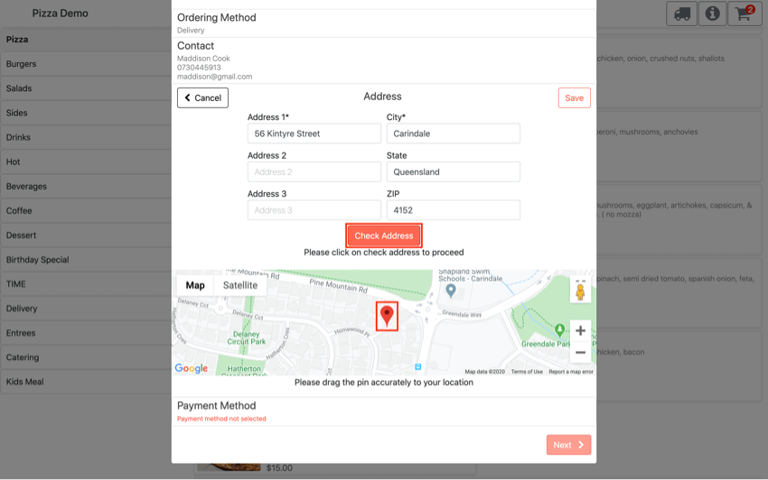 pos system online check address