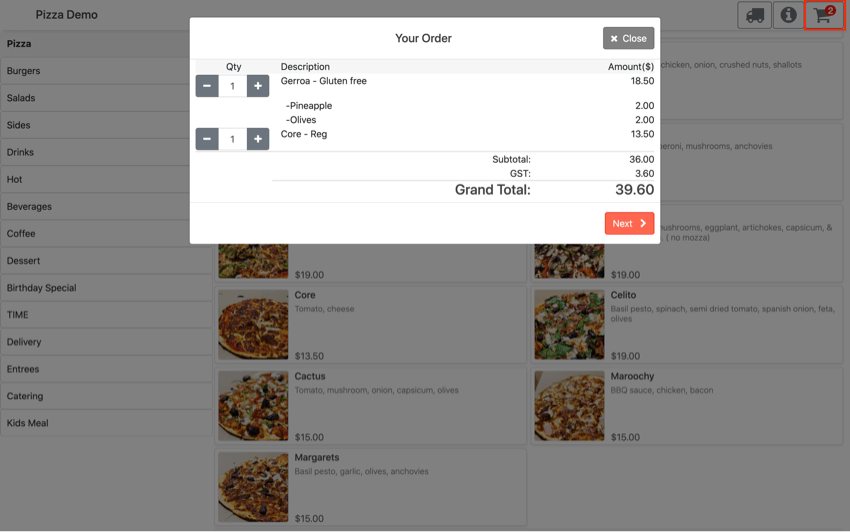 pos system cart details